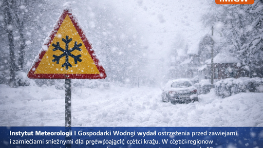 IMGW: zamiecie i zawieje śnieżne w przeważającej części kraju
