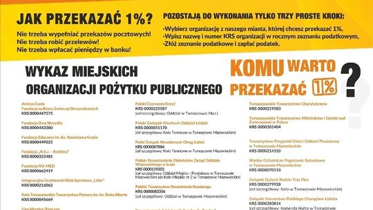IX edycja kampanii społecznej „A gdy nadchodzi pora PIT-owa, wpisz 1% dla Tomaszowa”