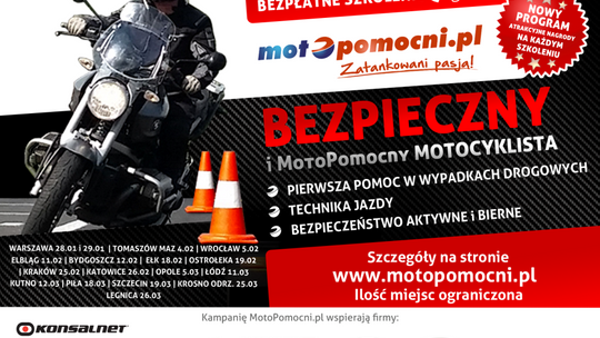 Już wkrótce bezpłatne szkolenia dla motocyklistów „MotoPomocni”