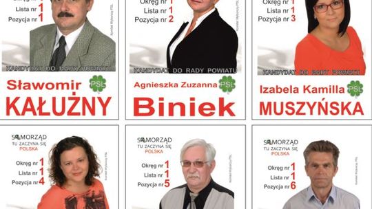 Kandydaci PSL do Rady Powiatu Tomaszowskiego