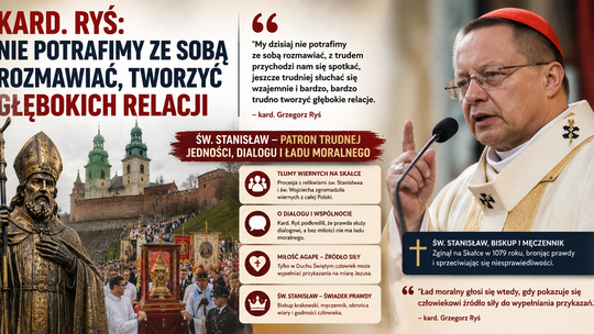 Kard. Ryś: nie potrafimy ze sobą rozmawiać, tworzyć głębokich relacji