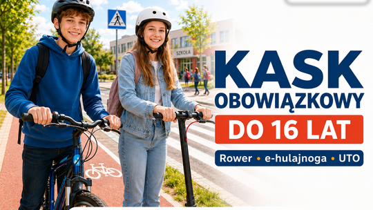 Kask nie jest już sugestią. Od 3 czerwca nowe przepisy dla młodych rowerzystów i użytkowników e-hulajnóg