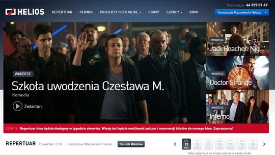 Kino Helios od 27 października już w Tomaszowie!