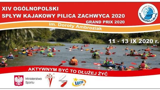 Klub Sportowy AMBER zaprasza na XIV edycję Ogólnopolskiego Spływu Kajakowego „Pilica zachwyca 2020” im. Doroty Ambroziak