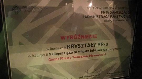 "Kocham Tomaszów" wśród najlepszych pism samorządowych w Polsce