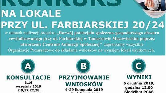 Konkurs na lokale przy ulicy Farbiarskiej 20/24