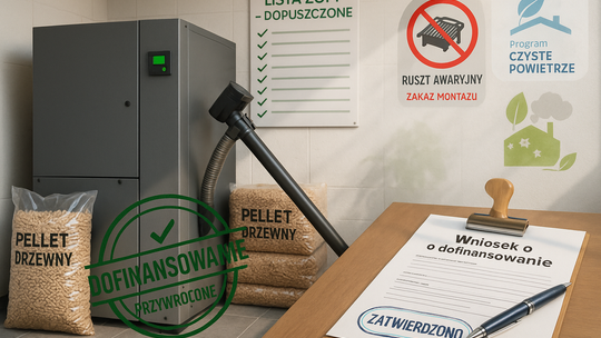 Kotły na pellet ponownie na liście zielonych urządzeń; można składać wnioski o dofinansowanie
