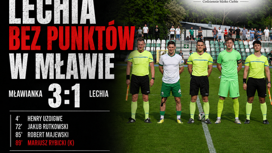 Lechia Tomaszów przegrywa w Mławie. Trzy ciosy gospodarzy i honorowa bramka z karnego Lechia Tomaszów przegrywa w Mławie. Trzy ciosy gospodarzy i honorowa bramka z karnego