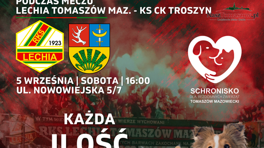 Lechia zagra dla punktów, kibice mogą zagrać dla zwierząt. Zbiórka karmy podczas meczu z Troszynem