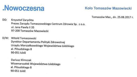 Listy od .N - ponaglają szpital
