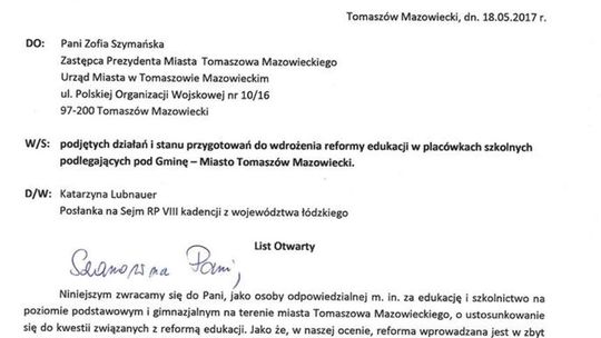 Listy od .N -  w sprawie tomaszowskiej oświaty