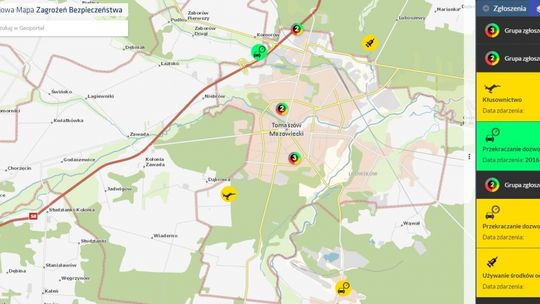 Mapa zagrożeń już działa