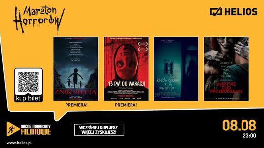 Maraton Horrorów  8 sierpnia w kinie Helios Tomaszów