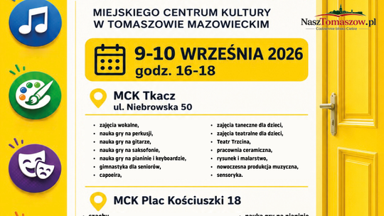 MCK w Tomaszowie Mazowieckim zaprasza na Drzwi Otwarte. Sprawdź ofertę zajęć i poznaj instruktorów