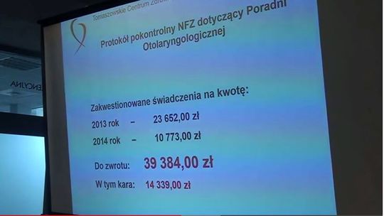 Miażdżąca kontrola NFZ w tomaszowskim szpitalu