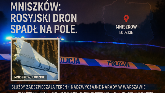 Mieszkańcy Mniszkowa: noc była spokojna, nikt się nie spodziewał, że aż tu doleci rosyjski dron