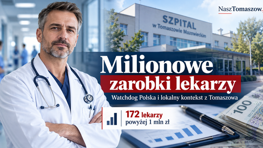 Milionowe zarobki lekarzy. Watchdog: 172 medyków przekroczyło milion. W Tomaszowie także były siedmiocyfrowe kontrakty