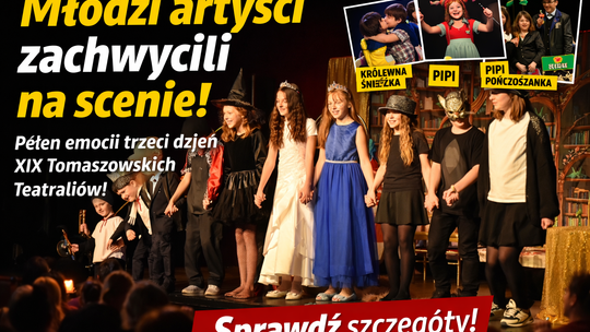 Młodzi aktorzy na scenie MCK Tkacz.