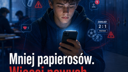 Mniej papierosów i alkoholu, więcej samotności, stresu i hazardu. Raport „Młodzież 2025” pokazuje nowe ryzyka