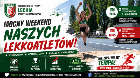 Mocny weekend lekkoatletów Lechii Tomaszów. Rekordy życiowe, podia i świetne wyniki