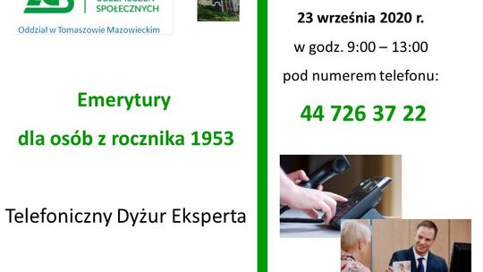 Możliwe korzystne przeliczenie emerytury dla osób z rocznika 1953 – telefoniczny dyżur eksperta ZUS