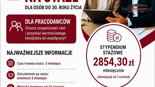 Nabór na staże dla osób do 30. roku życia. Rusza program w Tomaszowie Mazowieckim