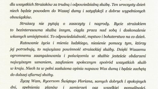 Najlepsze życzenia dla wszystkich strażaków