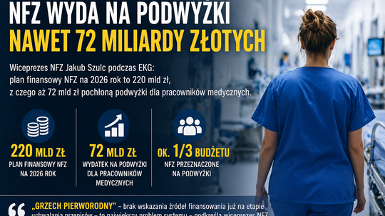 NFZ przed ogromnym wyzwaniem finansowym. Nawet 72 miliardy złotych na podwyżki