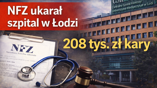 NFZ ukarał szpital w Łodzi. Ponad 200 tys. zł kary za naruszenie praw pacjentki