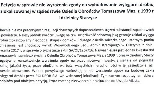Nie chcą wylęgarni drobiu na ulicy Zawadzkiej