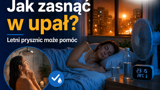 Nie możesz zasnąć przez upał? Letni prysznic pomoże. Lodowaty może tylko pogorszyć sprawę