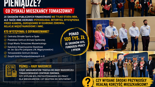 Nie tylko MBA. Także retoryka i dyplomy za publiczne pieniądze. Co zyskali mieszkańcy Tomaszowa?