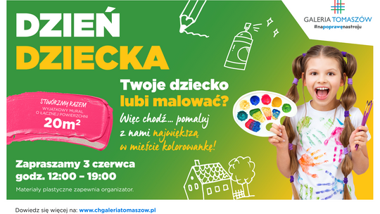 Nietypowy mural z okazji Dzień Dziecka w Galerii Tomaszów