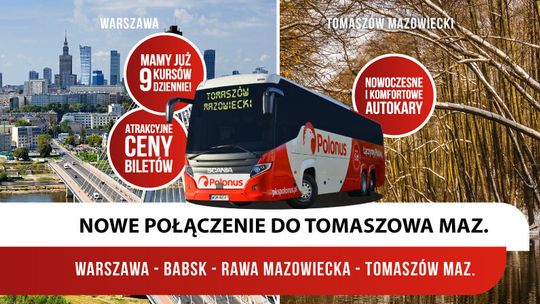 Nowe, dziewiąte połączenie do Tomaszowa Mazowieckiego