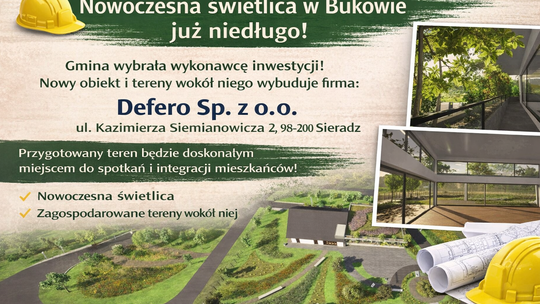 Nowoczesna świetlica w Bukowie coraz bliżej. Gmina wybrała wykonawcę inwestycji