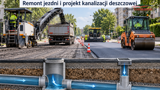 Nowy asfalt na Konstytucji 3 Maja. Powiat projektuje tam również kanalizację