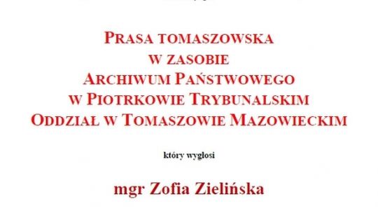 O tomaszowskiej prasie słów kilka