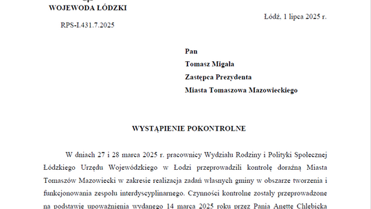 Kontrola Zespołu Interdyscyplinarnego w Tomaszowie Mazowieckim – wyniki, nieprawidłowości i zalecenia