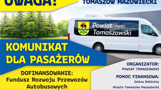 Od 01 kwietnia 2026 r. ZMIANA ROZKŁADU JAZDY na linii Łaznowska Wola- Tomaszów Mazowiecki.