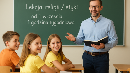 Od 1 września tylko jedna lekcja religii lub etyki w tygodniu