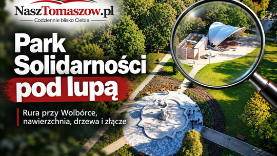 Park Solidarności znów pod lupą. Rura przy Wolbórce, nawierzchnia, drzewa i elektryczne złącze