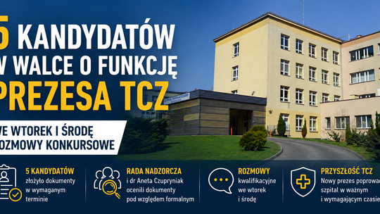 Pięciu kandydatów chce pokierować Tomaszowskim Centrum Zdrowia. We wtorek i środę rozmowy konkursowe