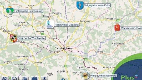 Pielgrzymka Tomaszowska na Wirtualnej Mapie Pielgrzymek