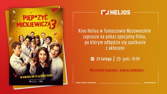 „Piep*zyć Mickiewicza 3” w Tomaszowie: seans w Heliosie i spotkanie z aktorami