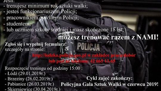 Pierwszy trening w ramach projektu "Plan Gliniarz" już we wtorek w Łodzi!