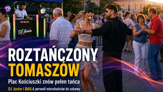 Plac Kościuszki znów zatańczył. DJ Junior i BAILA porwali Tomaszów do wspólnej zabawy