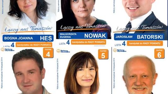 Platforma Obywatelska rekomenduje - okręg numer 1 do Rady Powiatu Tomaszowskiego