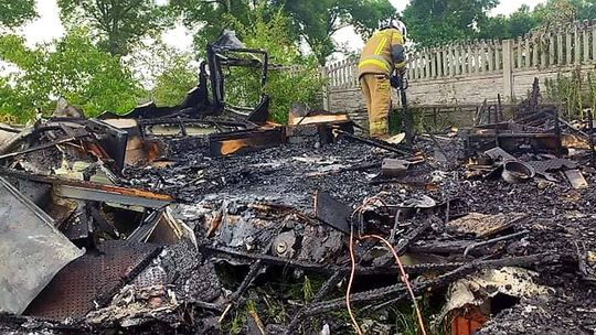Płonęła przyczepa kempingowa w Budziszewicach