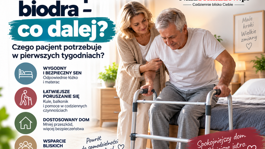 Po endoprotezie biodra – czego pacjent potrzebuje w pierwszych tygodniach?
