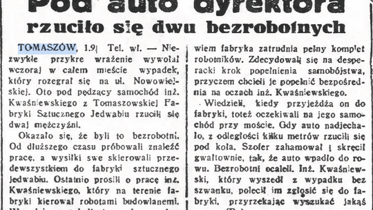 Pod auto dyrektora rzuciło się dwu bezrobotnych